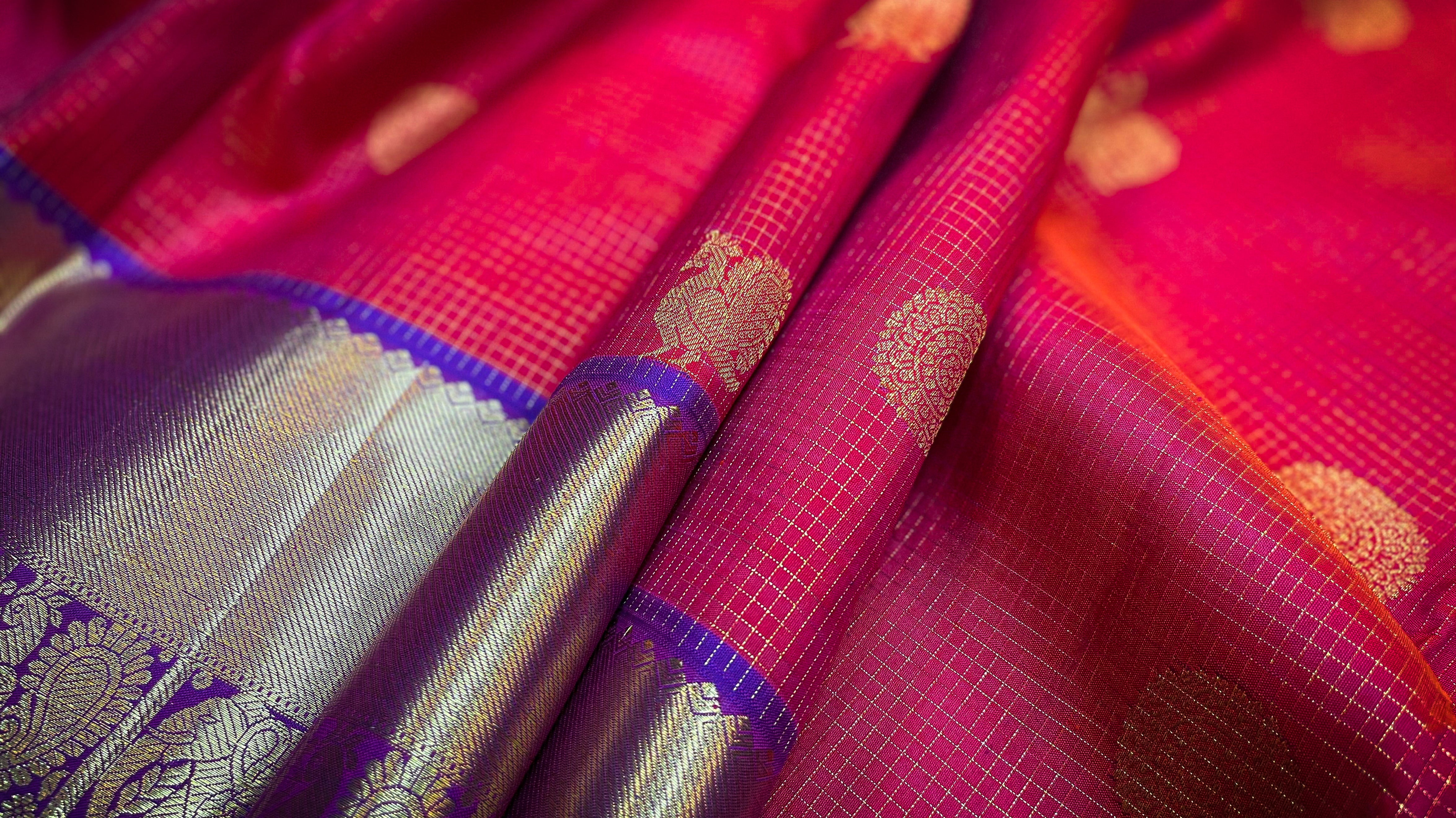 Korvai Contrast Silk Sarees