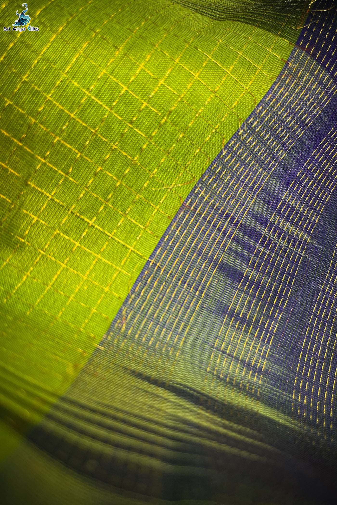 Light Green Korvai Silk Cotton Saree With Zari Checked Pattern