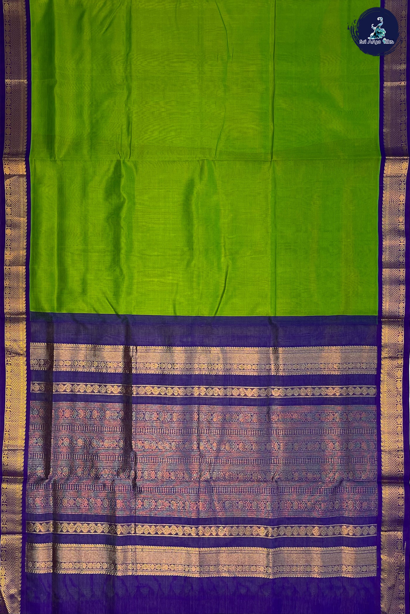 Light Green Vaira Oosi Saree With Vaira Oosi Pattern