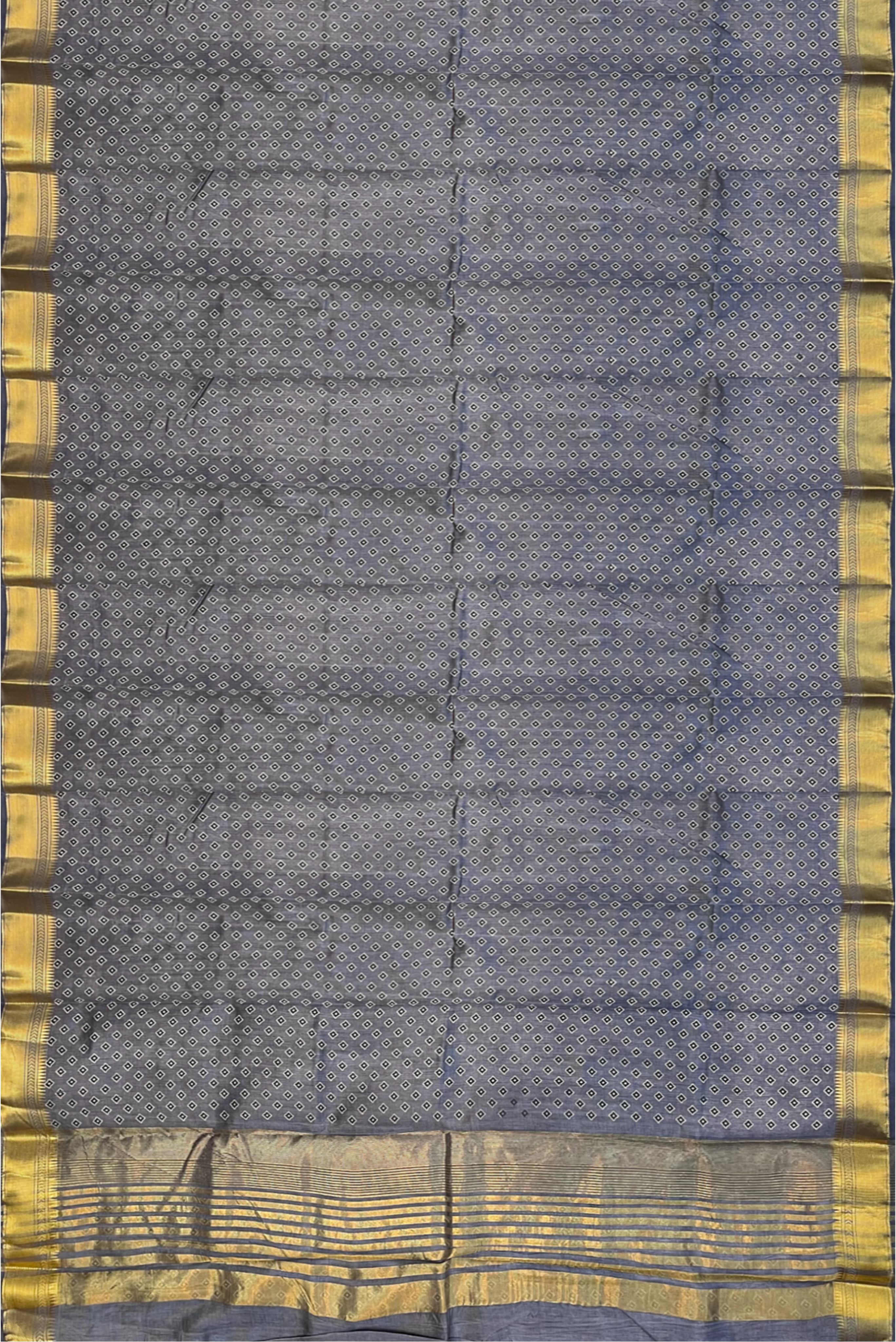 Grey Office Wear Saree With Printed Pattern
