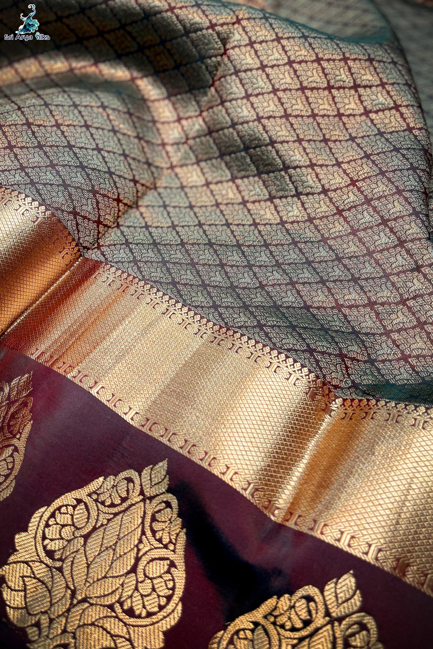 Chilli Red Embossed Silk Saree
