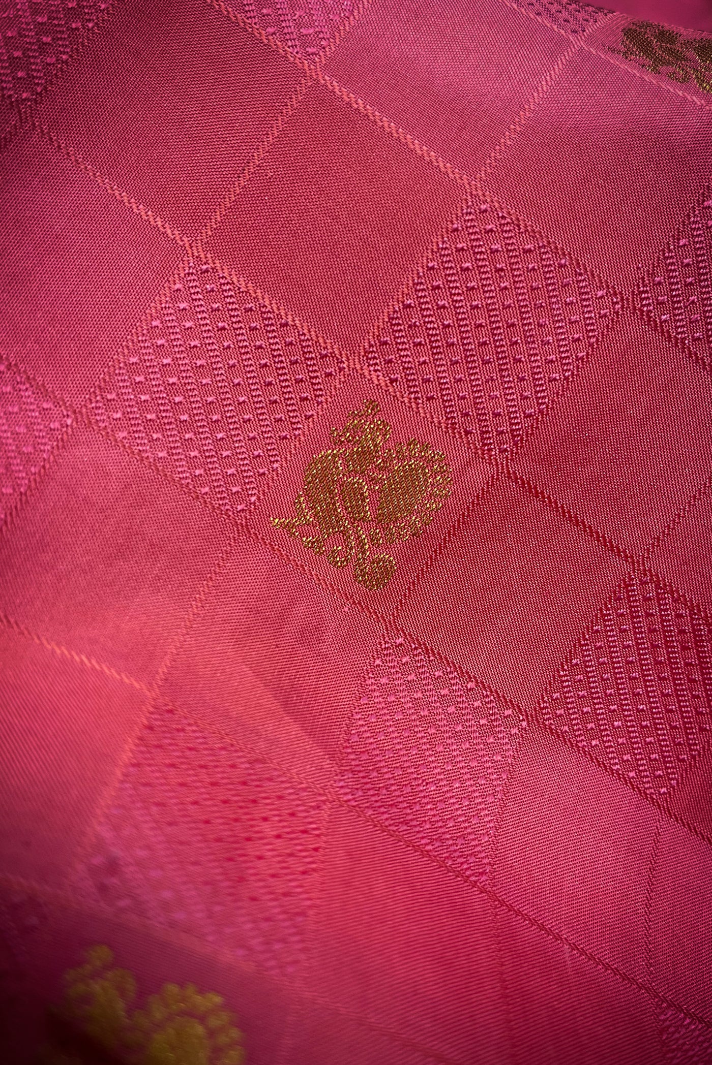 Peach & Violet Kanchivaram Traditional Silk Saree