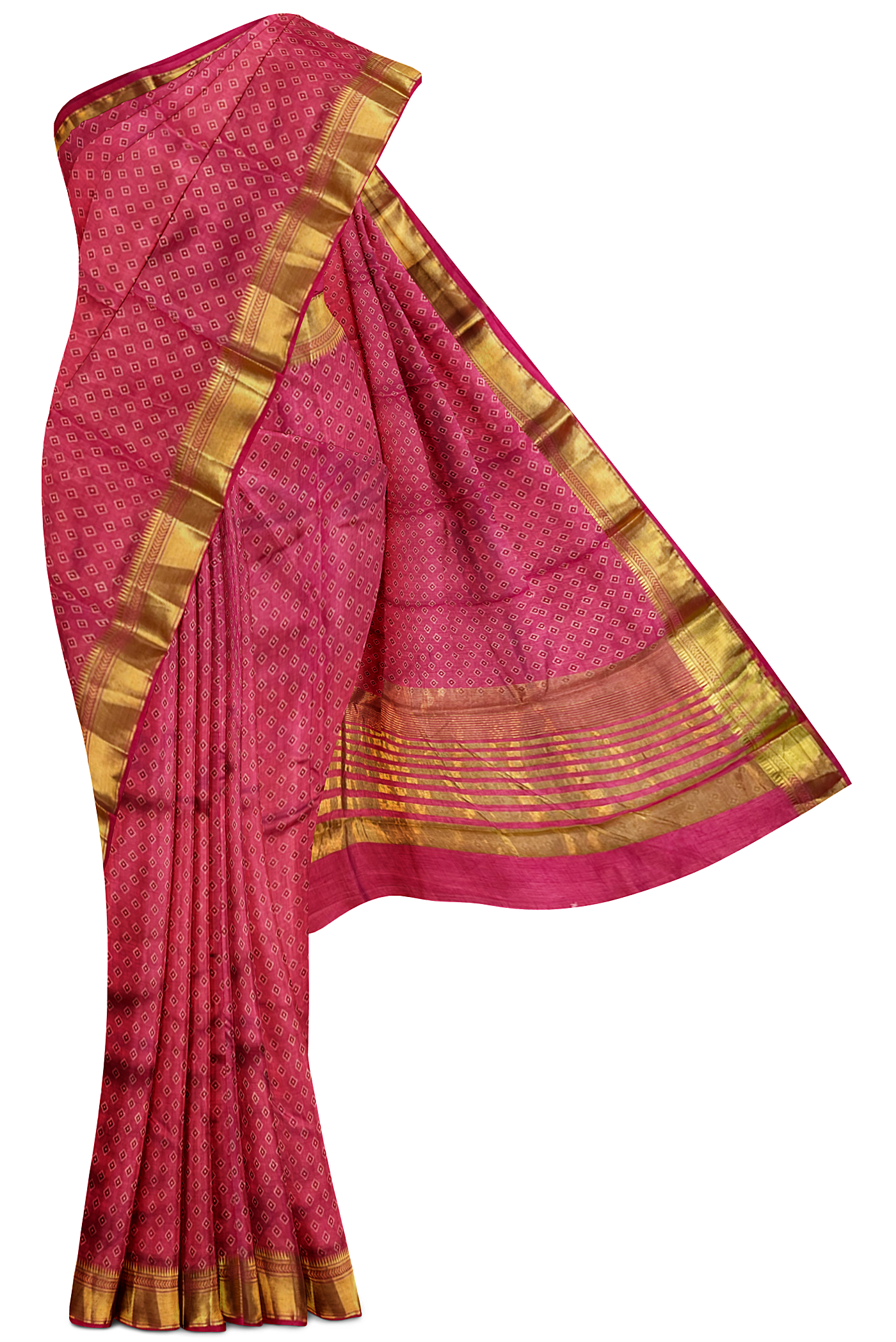 Pink Office Wear Saree With Printed Pattern
