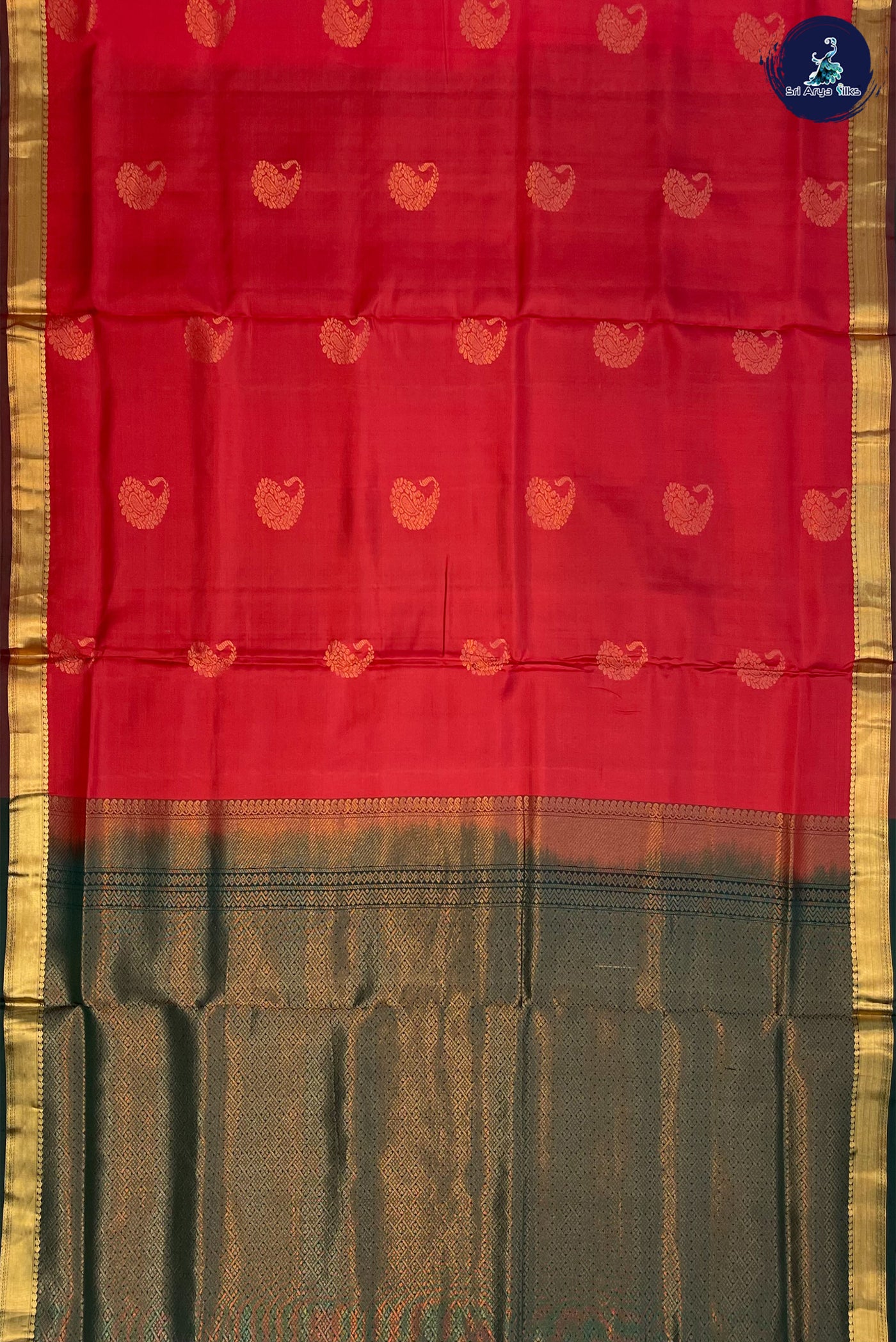 Arakku Madisar 10 Yards Silk Saree With Zari Buttas Pattern