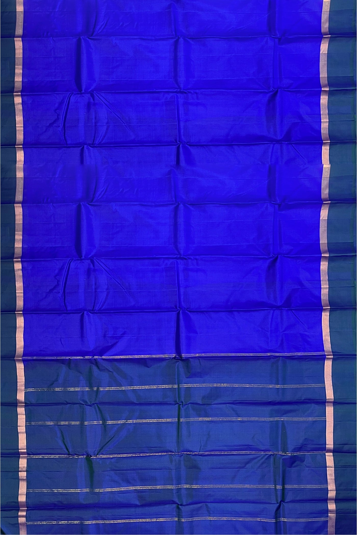 MS Blue Light Weight Silk Saree With Plain Pattern