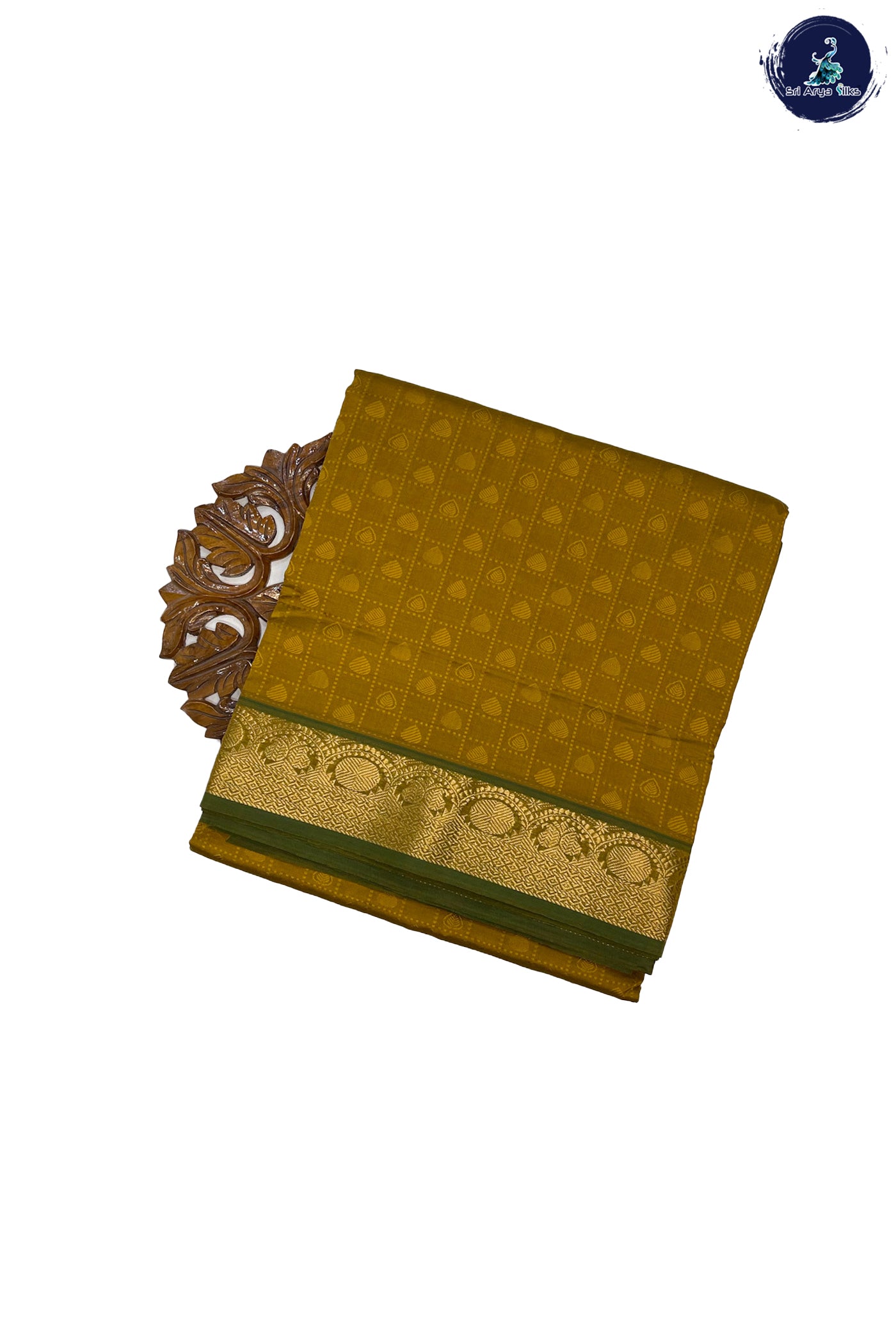 Mustard Madisar Semi Silk Cotton Saree With Embossed Pattern
