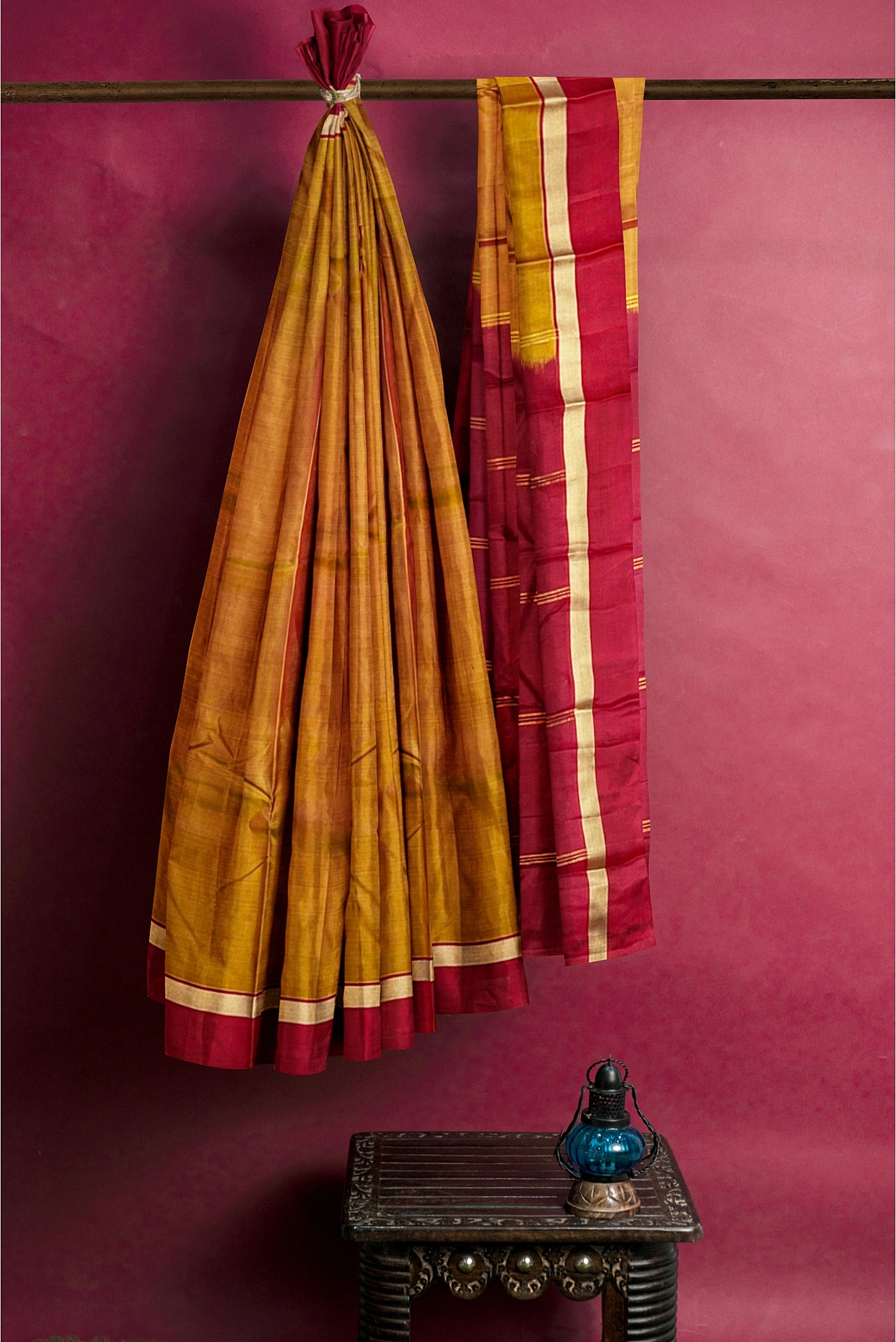 Honey Brown Light Weight Silk Saree With Plain Pattern