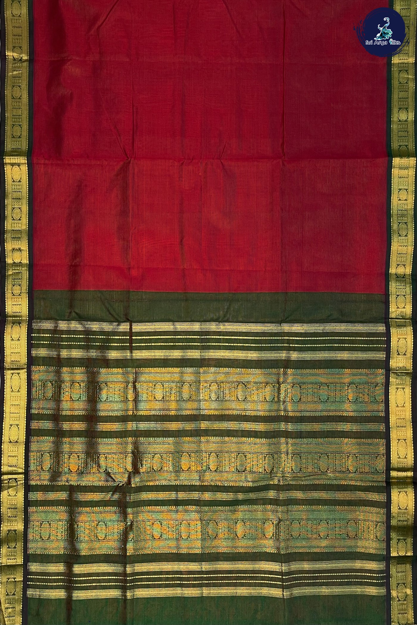 Arakku Vaira Oosi Saree With Vaira Oosi Pattern