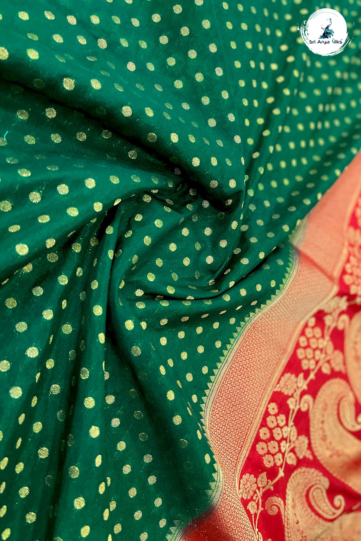 Dark Pink Semi Banarasi Saree With Zari Buttas Pattern