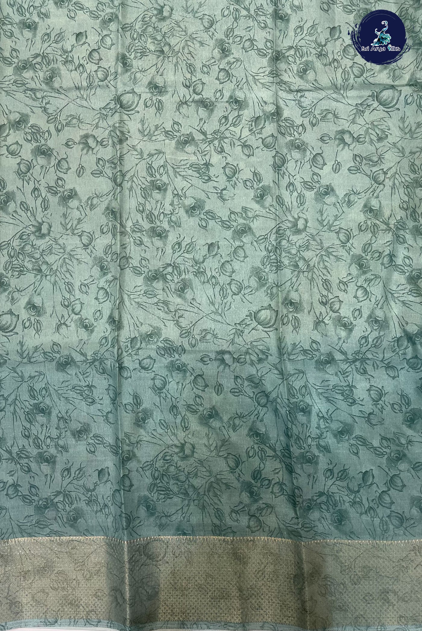 Pastel Shade Semi Dola Silk Saree With Floral Print Pattern