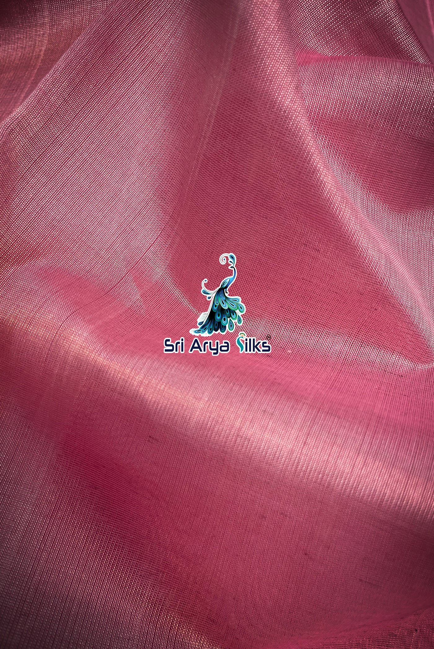 Blush Pink Korvai Silk Cotton Saree With Plain Pattern
