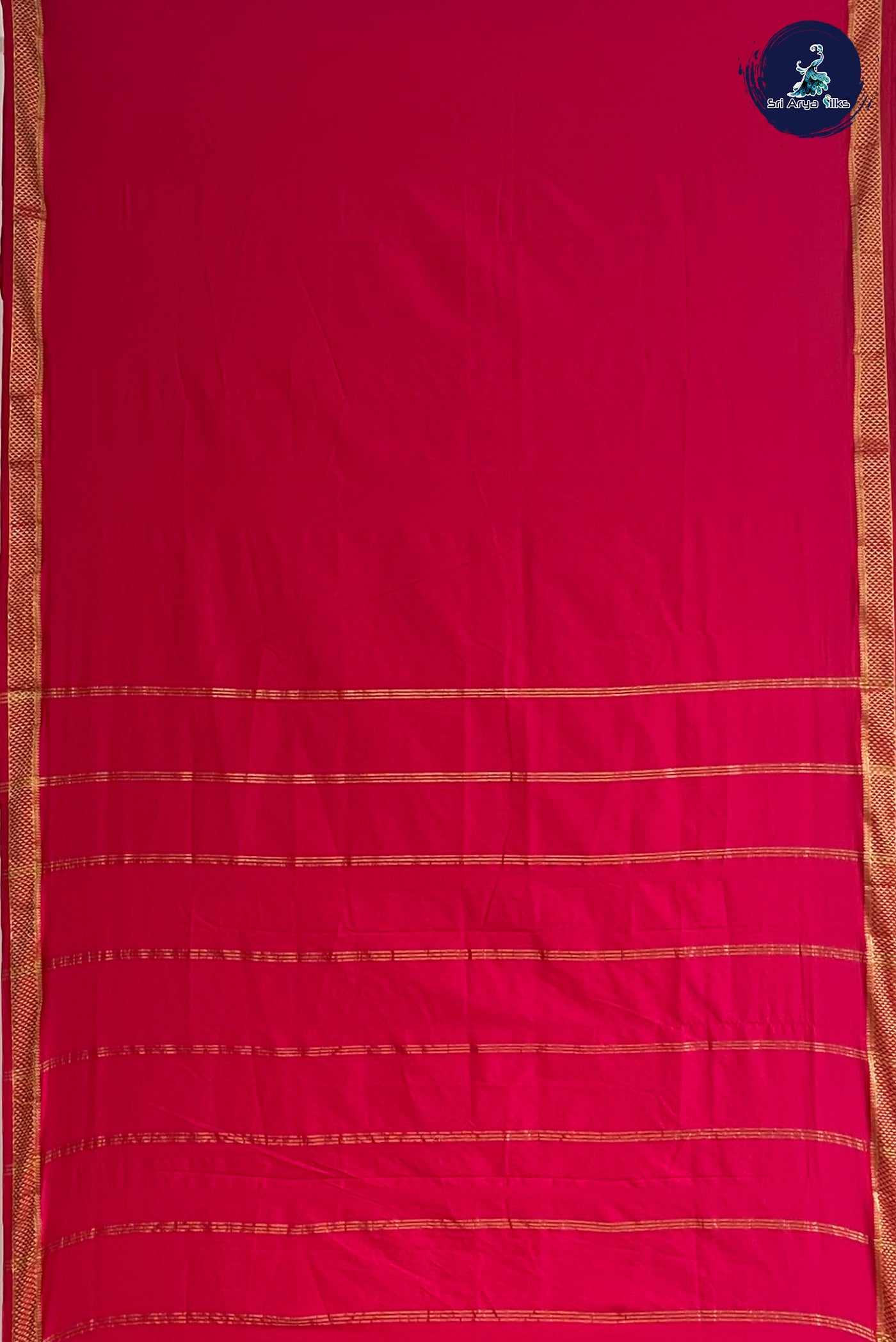 Rani Pink Madisar Semi Silk Saree With Plain Pattern