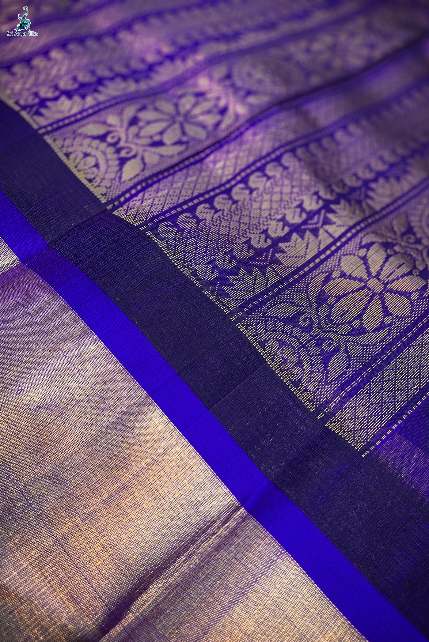 Blush Pink Korvai Silk Cotton Saree With Plain Pattern