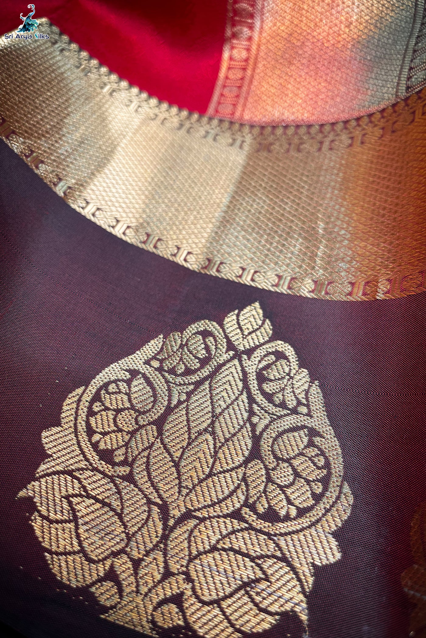Chilli Red Embossed Silk Saree