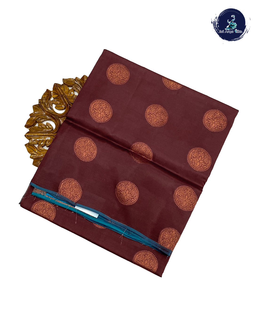 Maroon and Peacock Blue Kanchipuram Half Pure Silk Saree