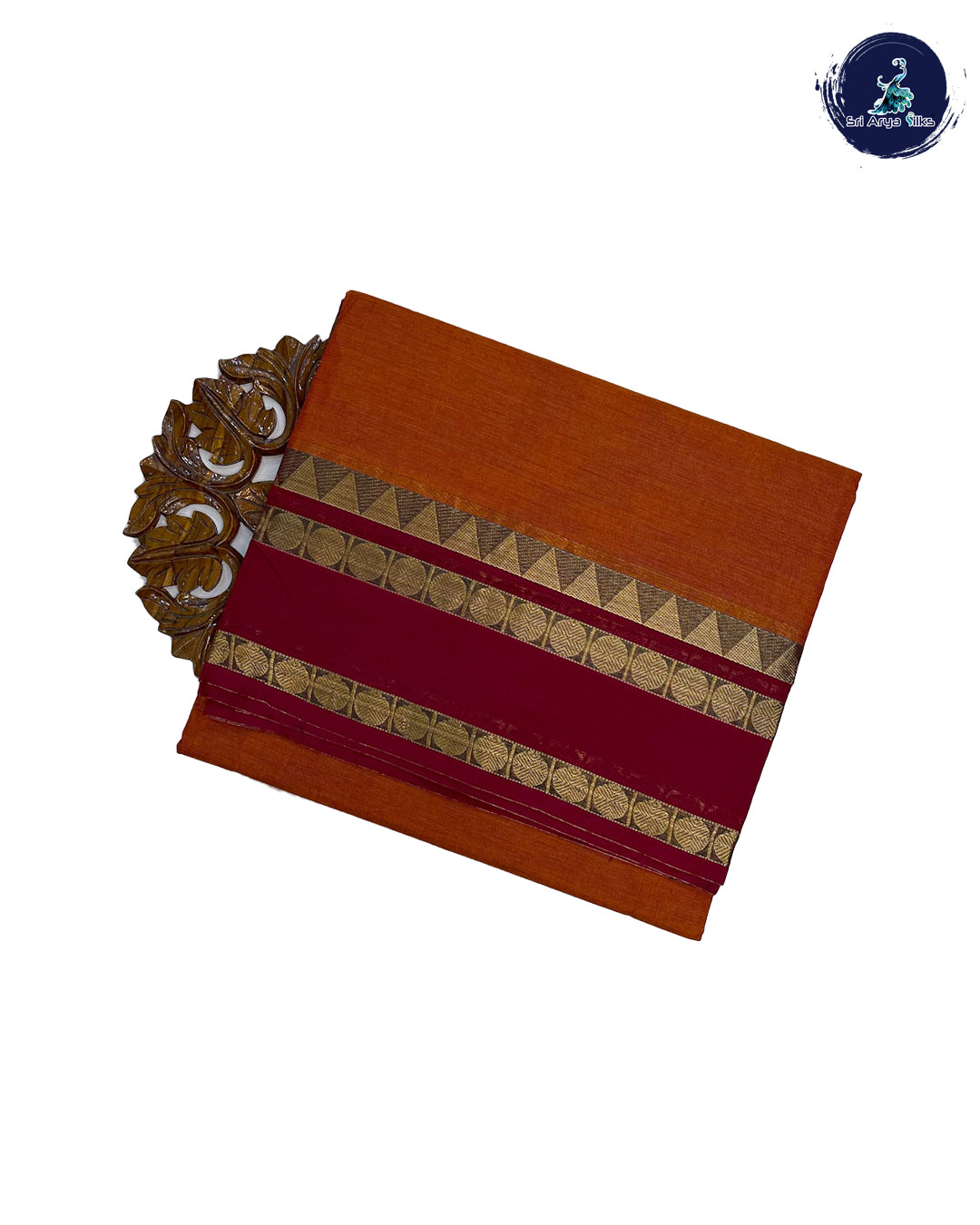 Brick and Maroon 10 Yards Madisar Pure Cotton Saree