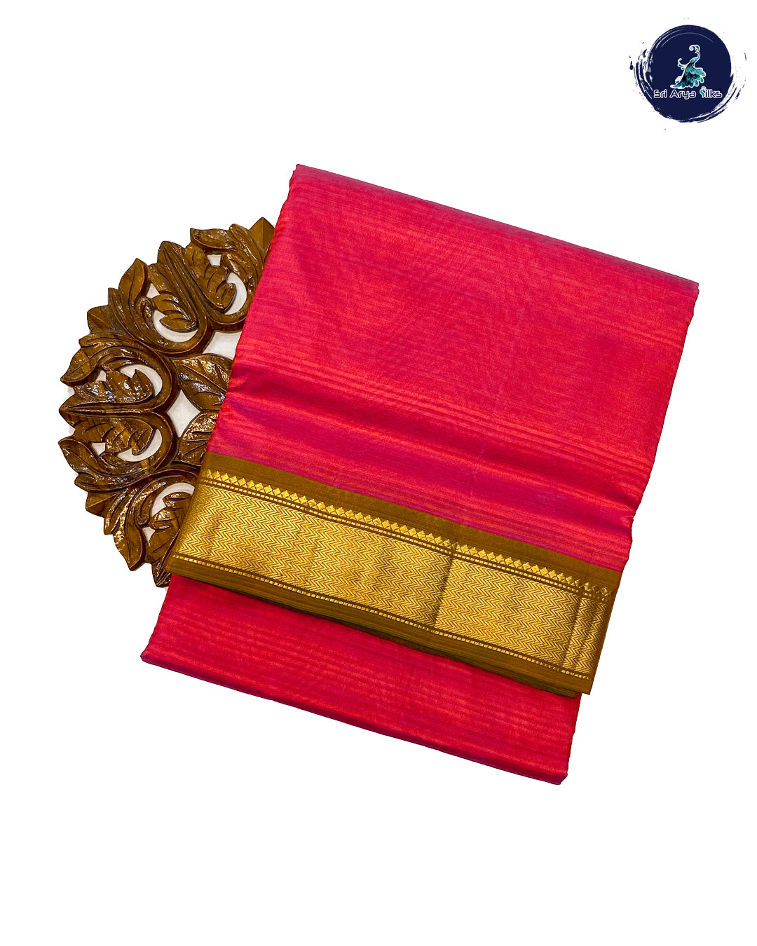 Orange and Green Pure Kanjivaram 10yards Silk Madisar Saree