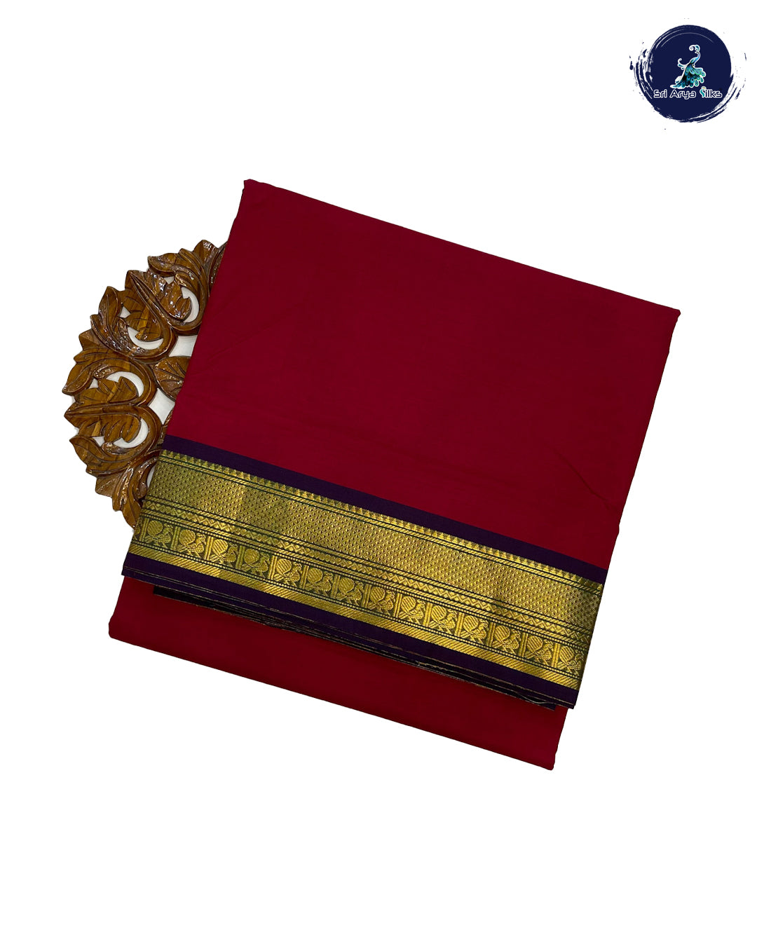 Red and Green 10 Yards Madisar Cotton Saree