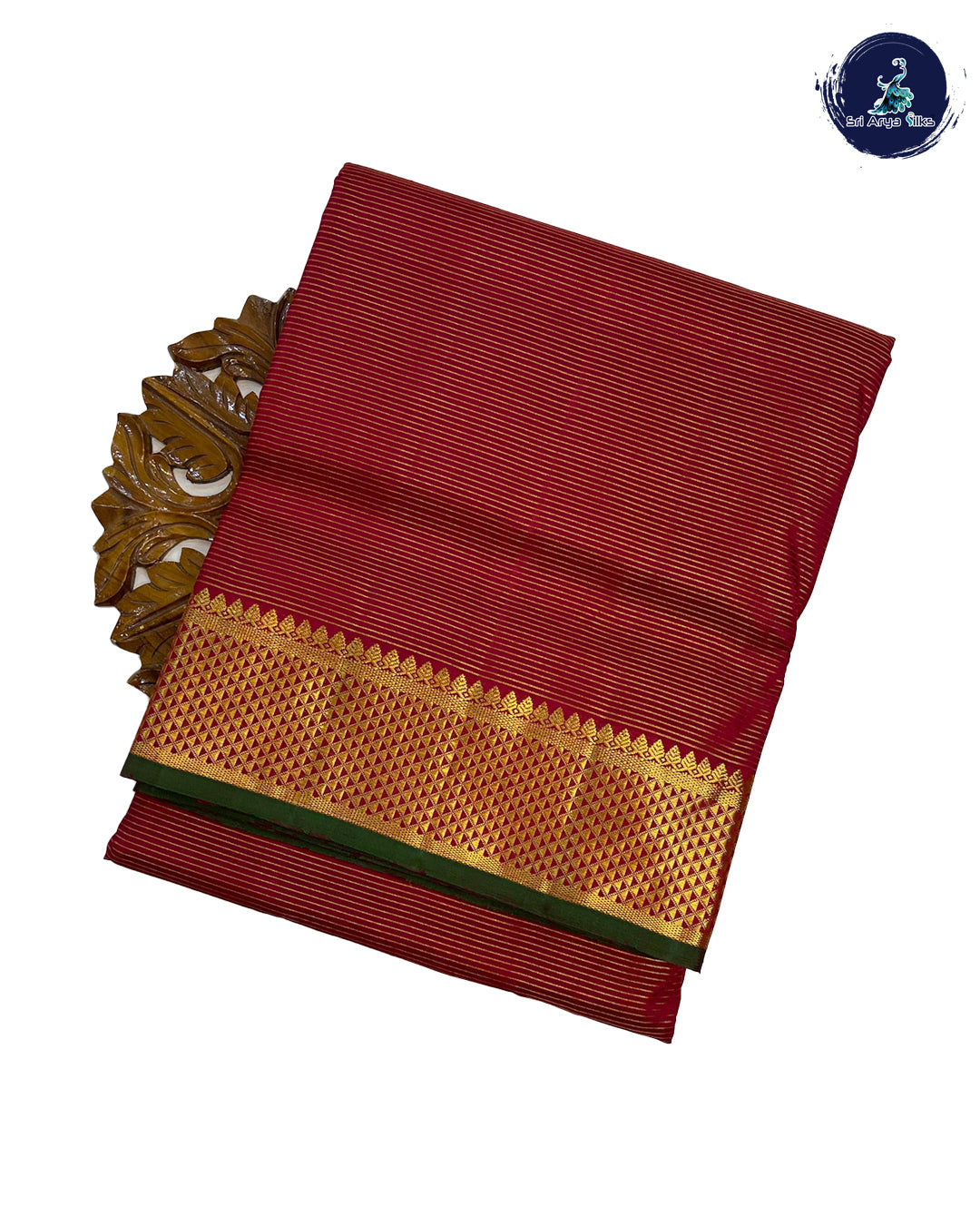 Arakku Maroon 10 yard Madisar Pure Silk Saree