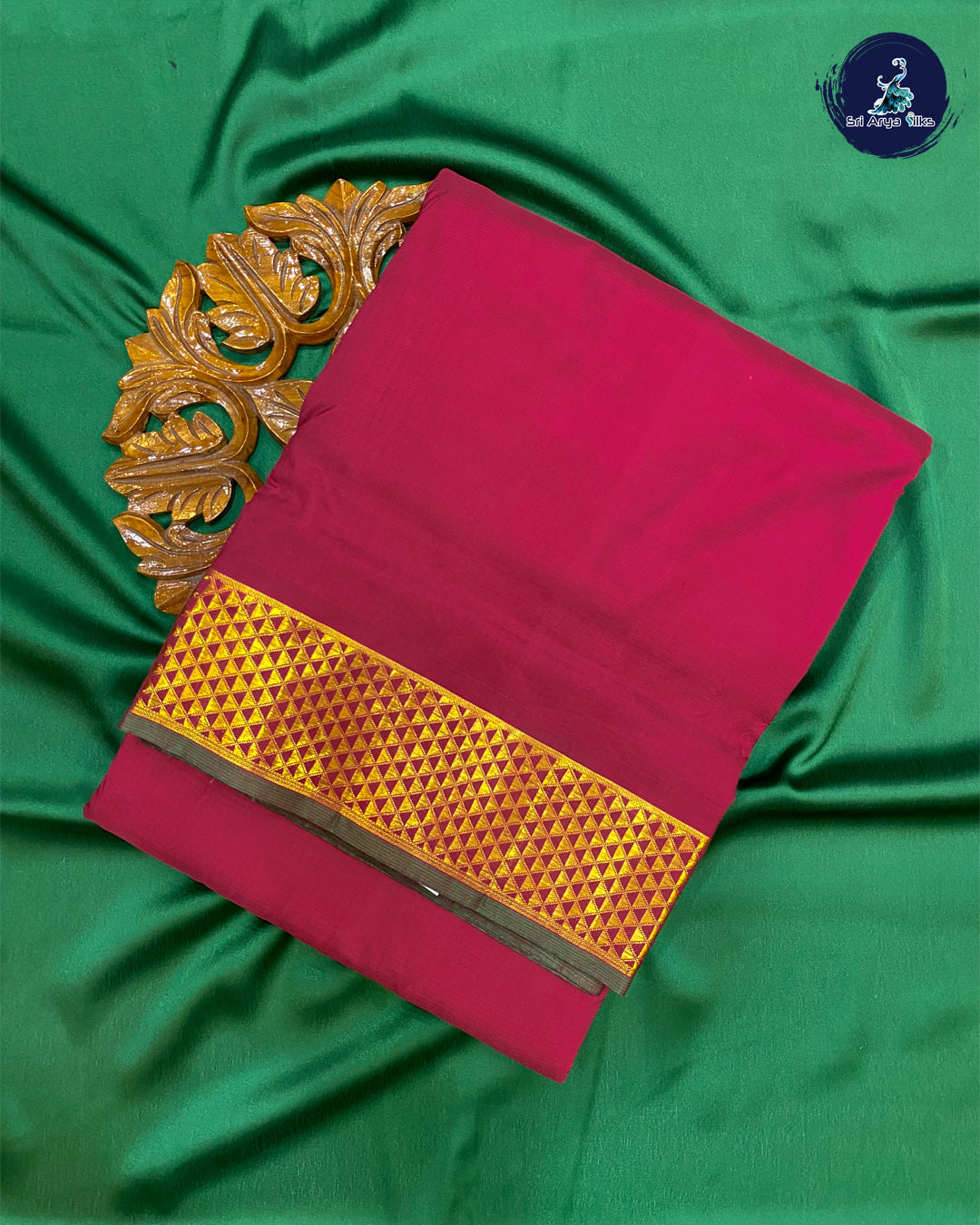 Maroon Kanjivaram Pure Silk Madisar(10 Yards) Saree