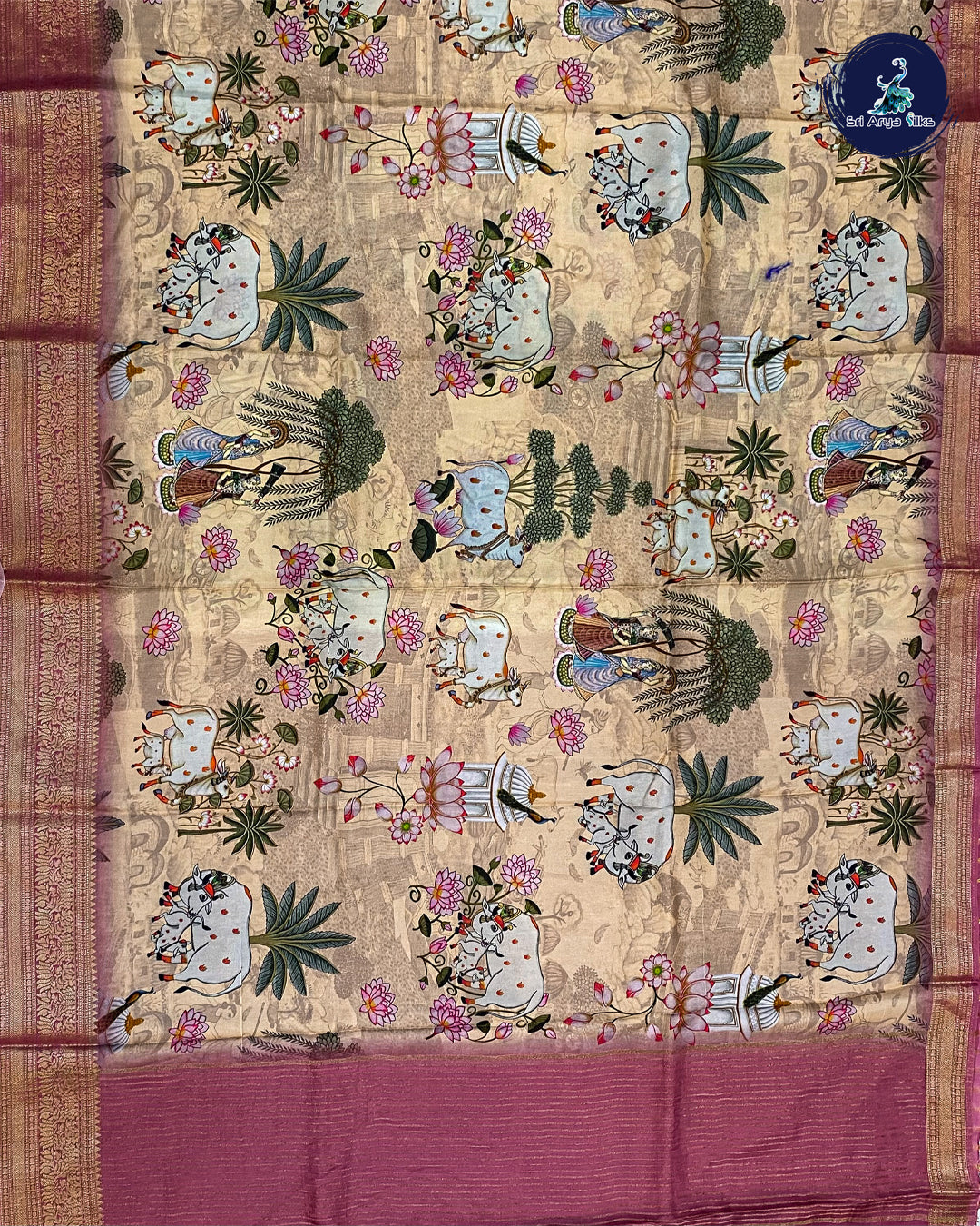 Peach and Baby pink Semi Dola saree