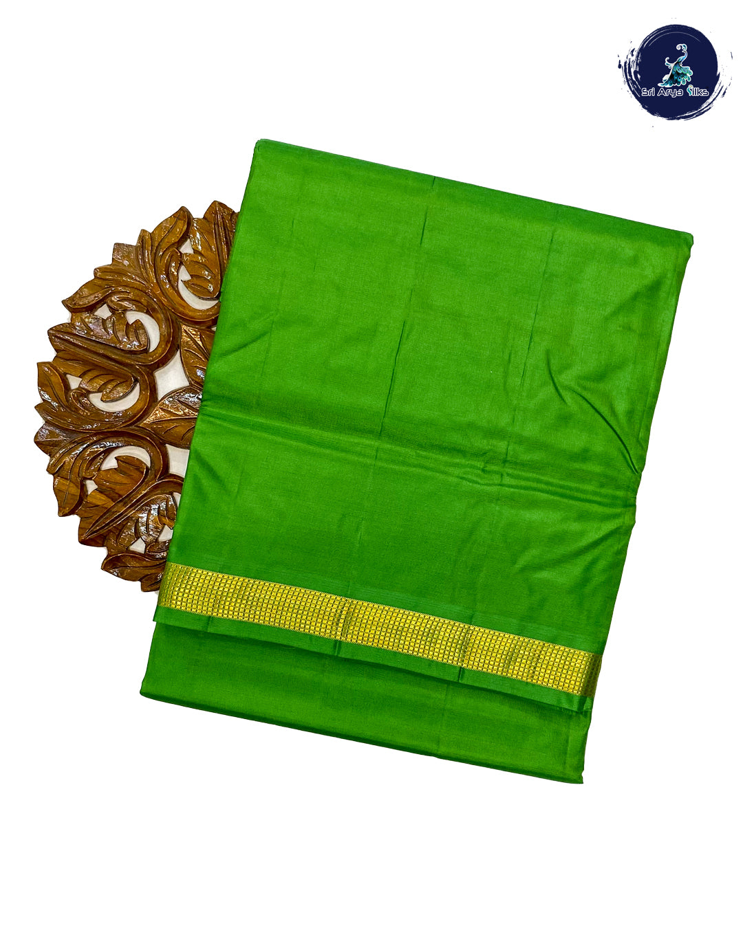 Leaf Green Pure Kanjivaram 10yards Silk Madisar Saree