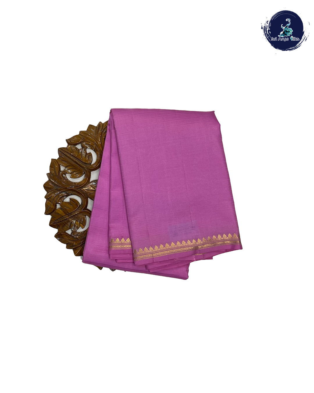 Rose Pink (Single Tone) Pure Kanchipuram Silk Saree