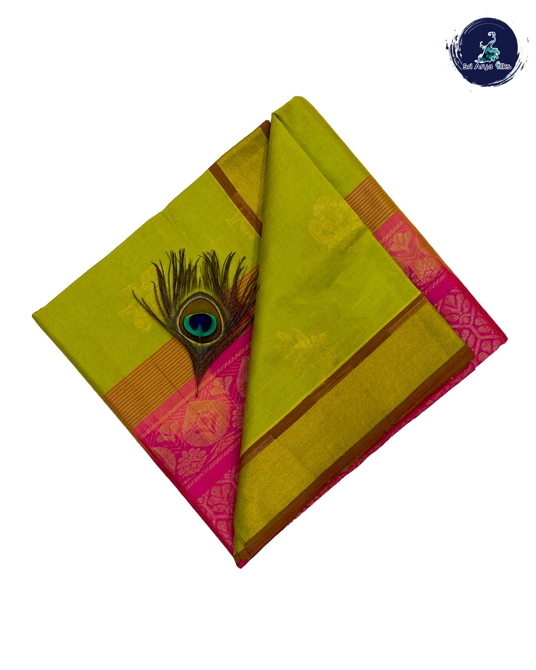 Green & Pink Semi Silk Cotton Saree