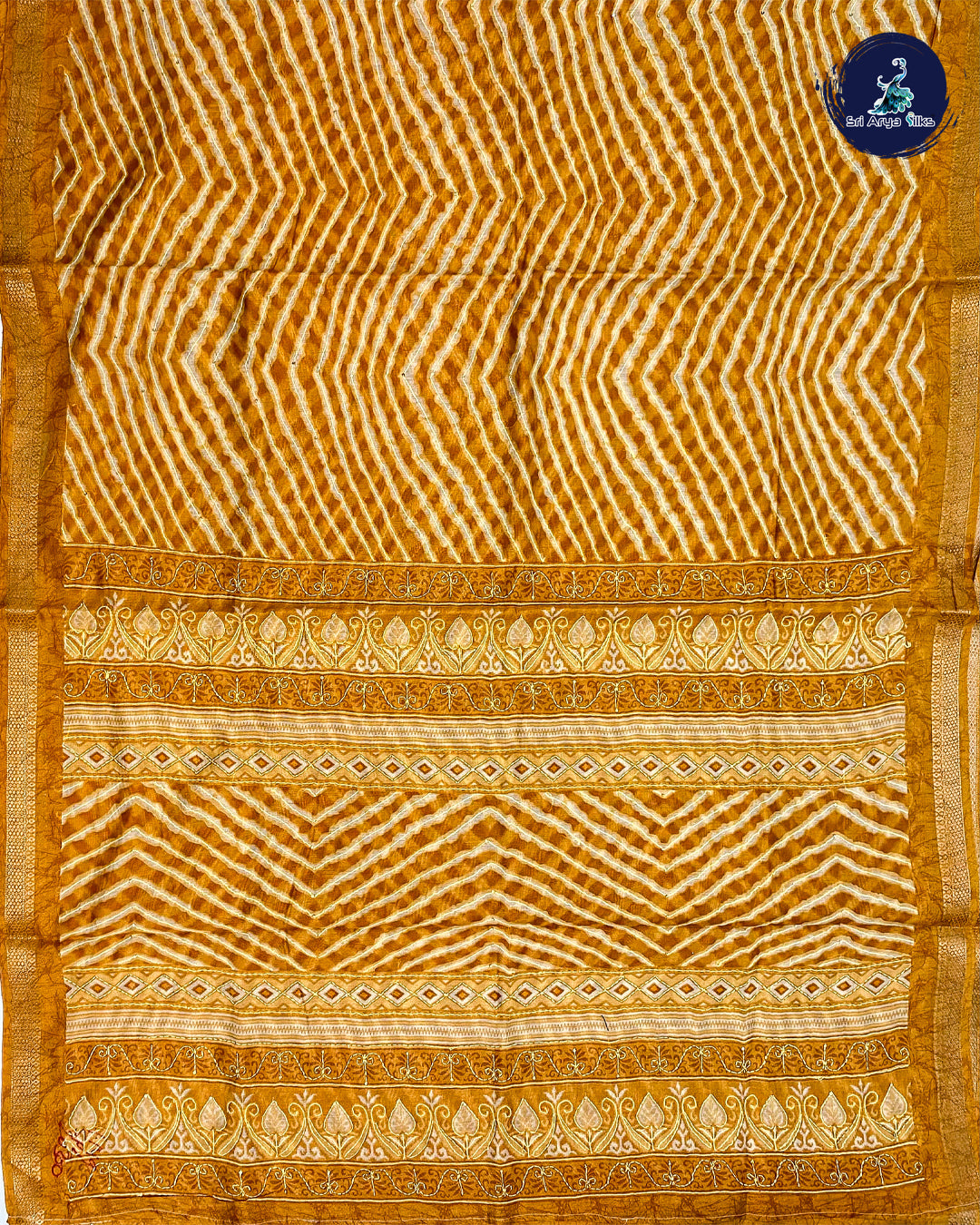 Cream and Honey Semi Chanderi Saree