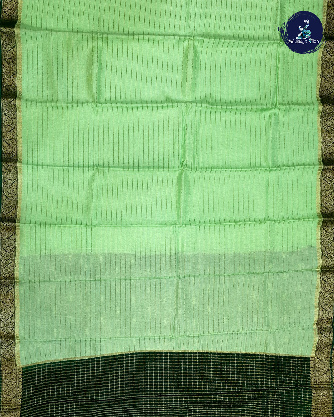 Pista Green and Bottle Green Semi Georgette Saree