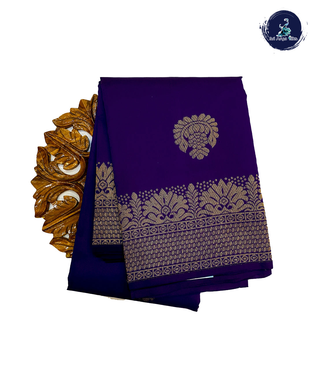 Navy Blue Kanchipuram Half Pure Silk Saree