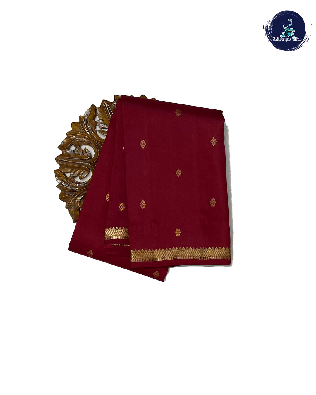 Arakku Maroon (Single Tone) Pure Kanchipuram Silk Saree