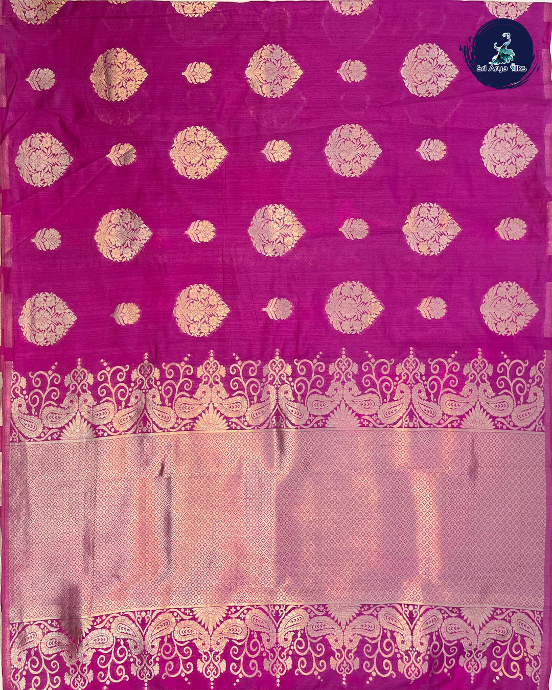 Pink Single Tone Semi Raw Silk Saree