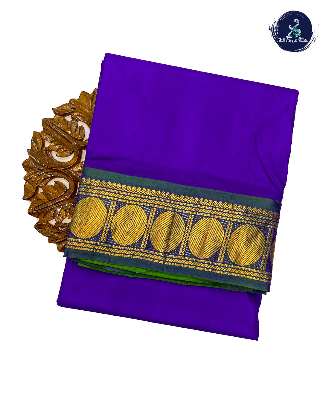 Blue And Green Pure Kanjivaram 10yards Silk Madisar Saree