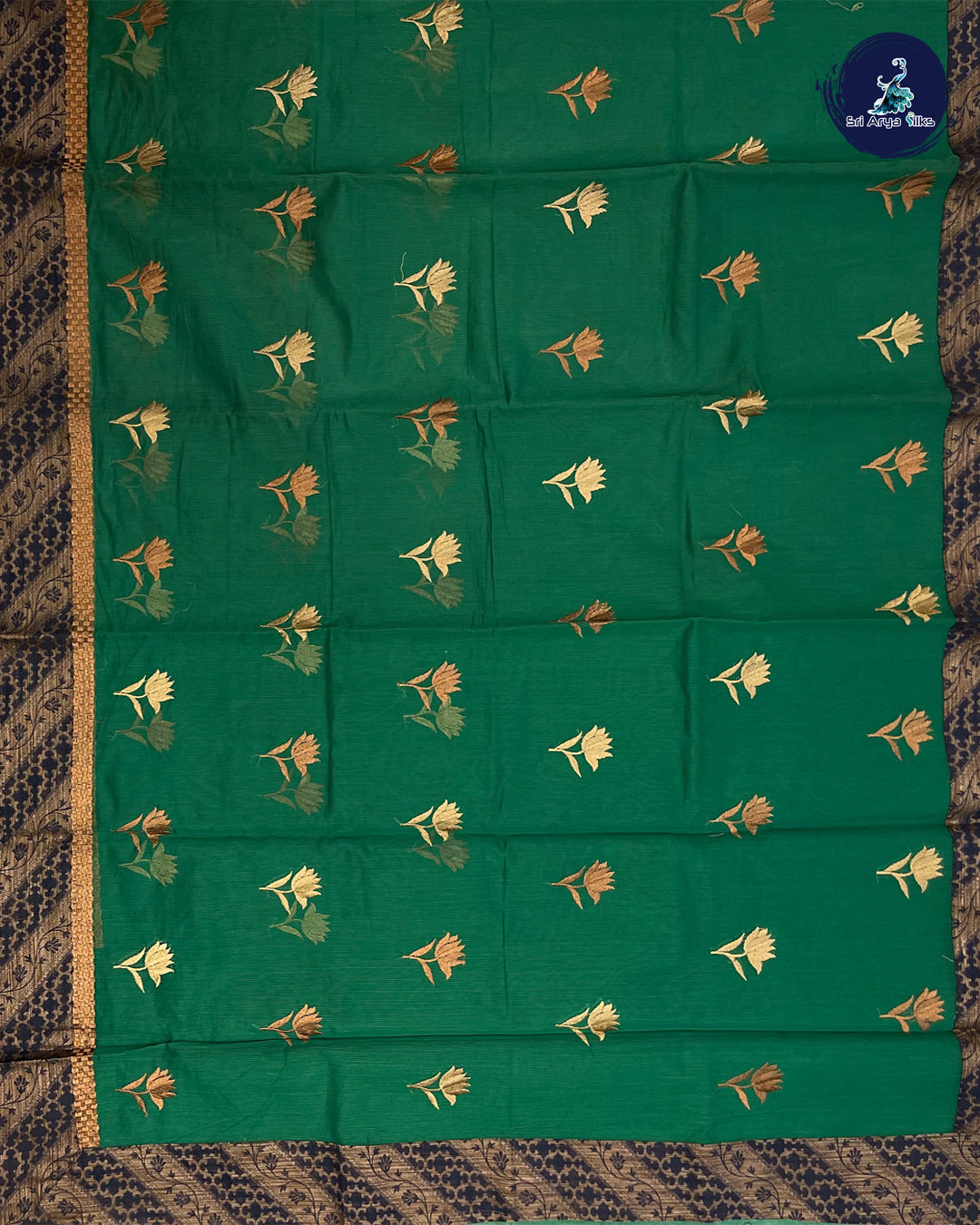 Green and Blue Kota Chanderi Saree