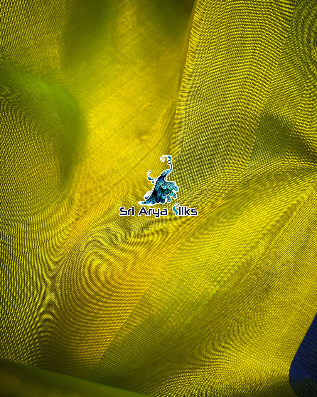 Lime Green Korvai Silk Cotton Saree With Plain Pattern
