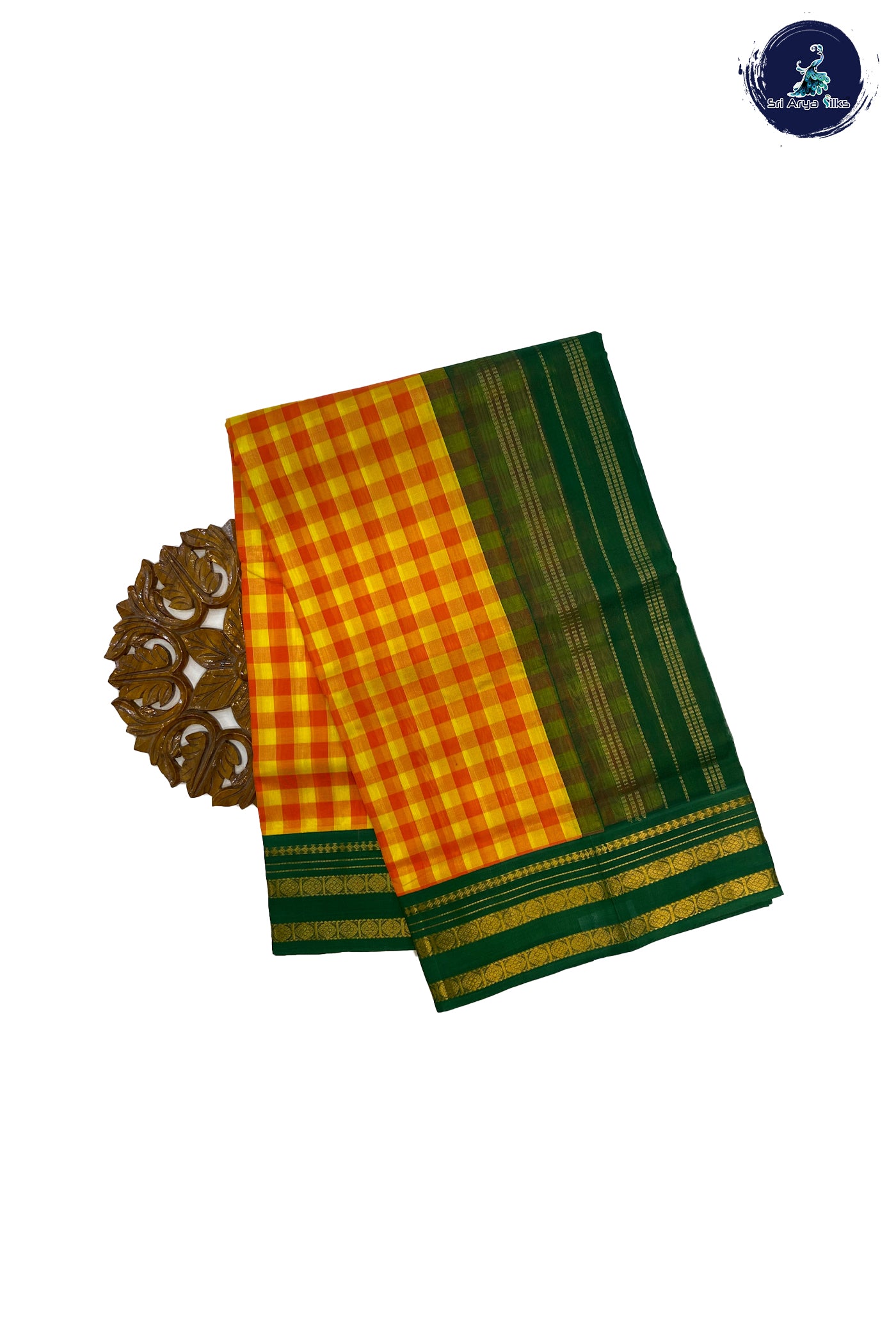 Multi Silk Cotton Saree With Checked Pattern