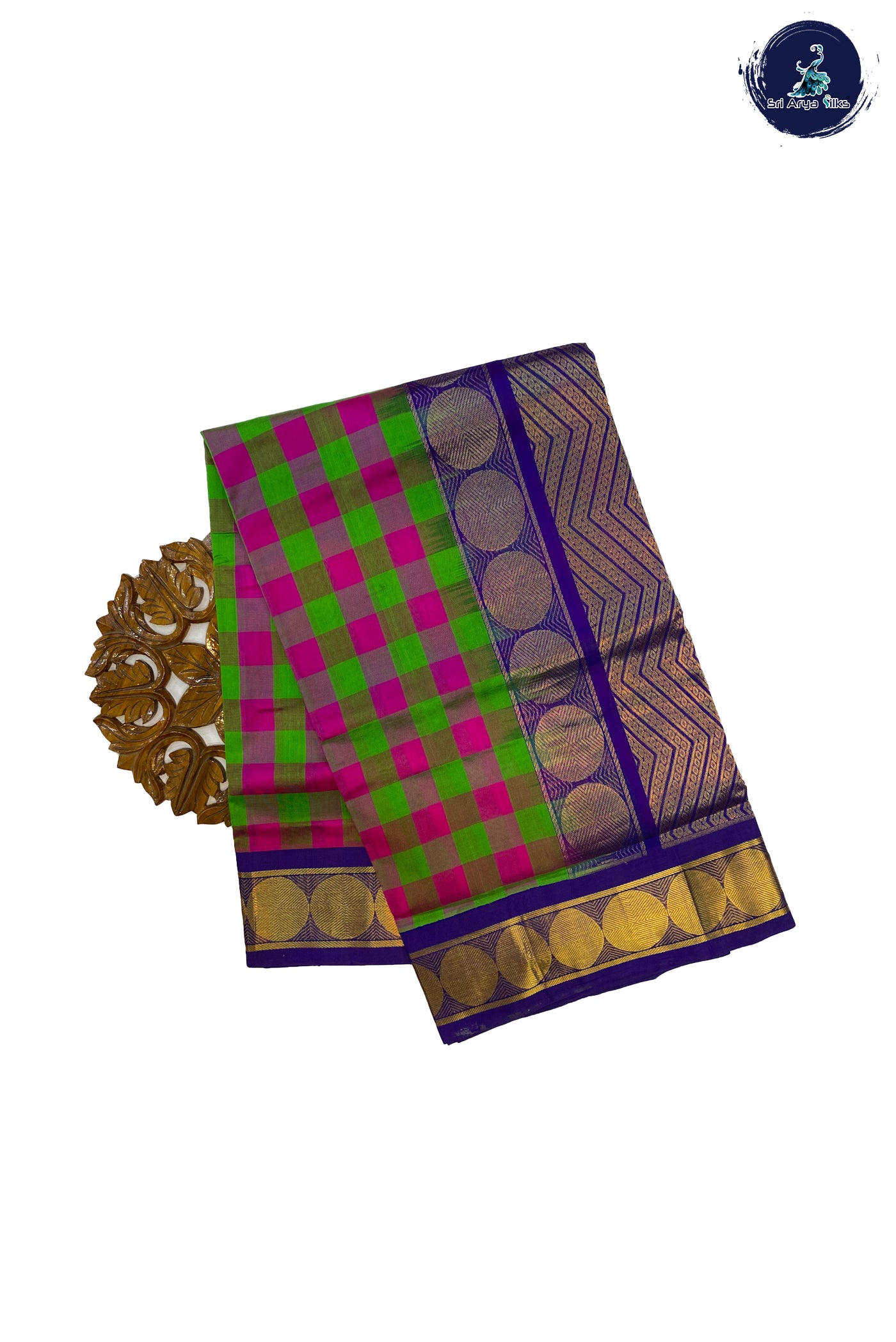 Multi Checked Saree With Checked Pattern