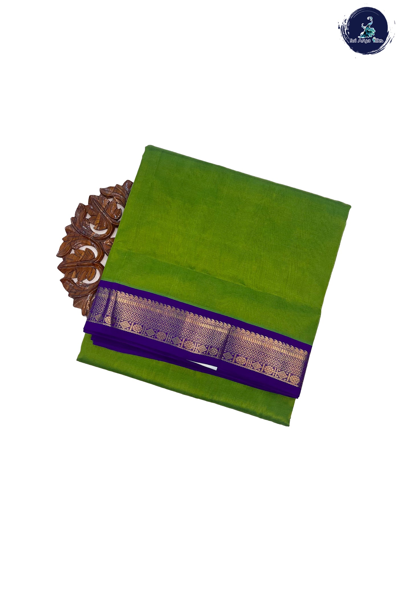Light Green Vaira Oosi Saree With Vaira Oosi Pattern