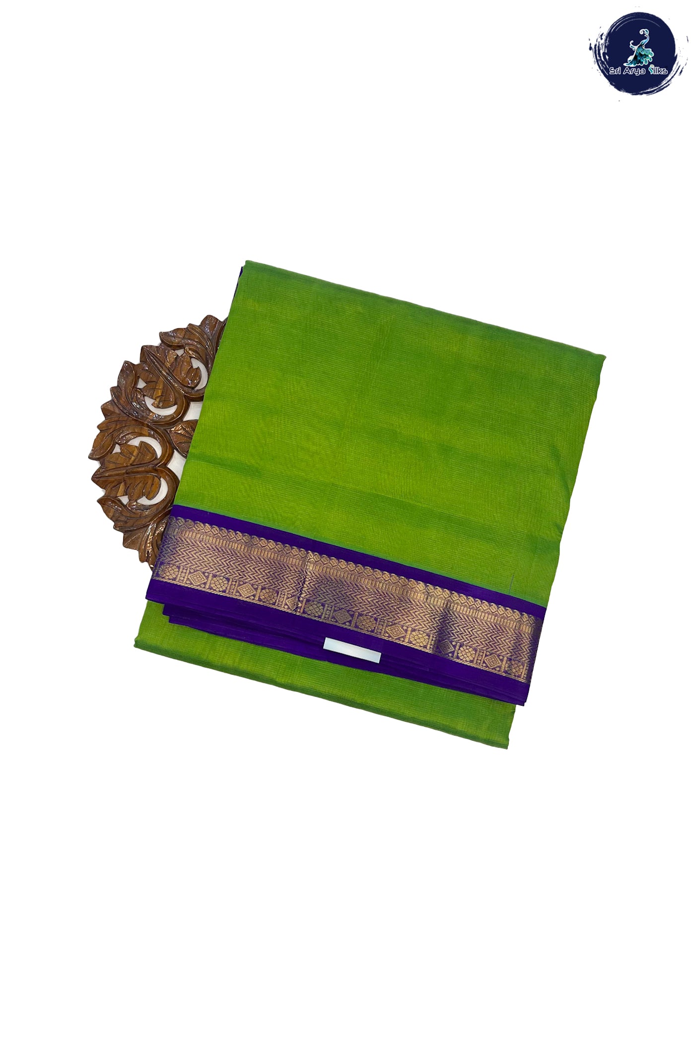 Light Green Vaira Oosi Saree With Vaira Oosi Pattern