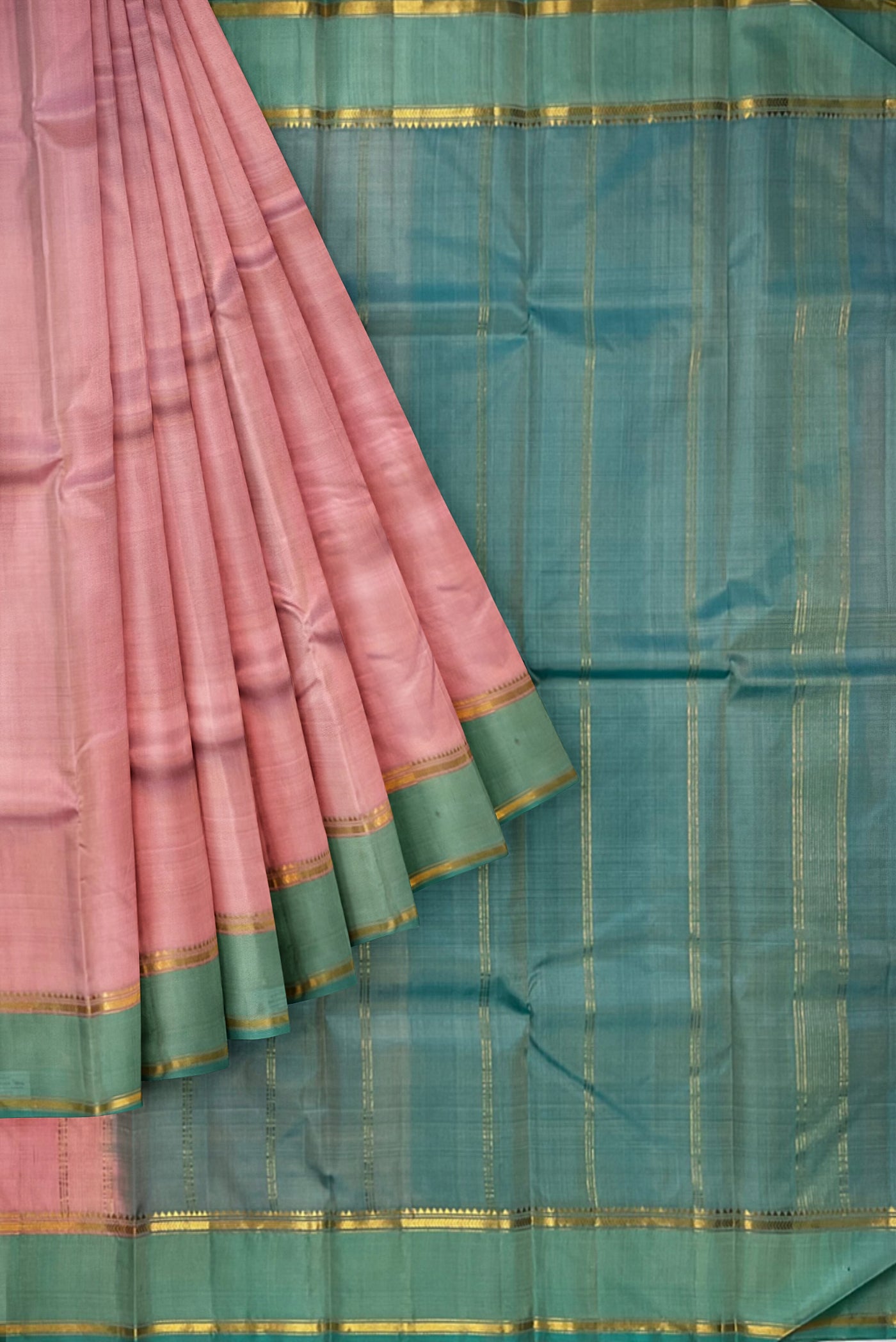 Blush Pink Light Weight Silk Saree With Plain Pattern