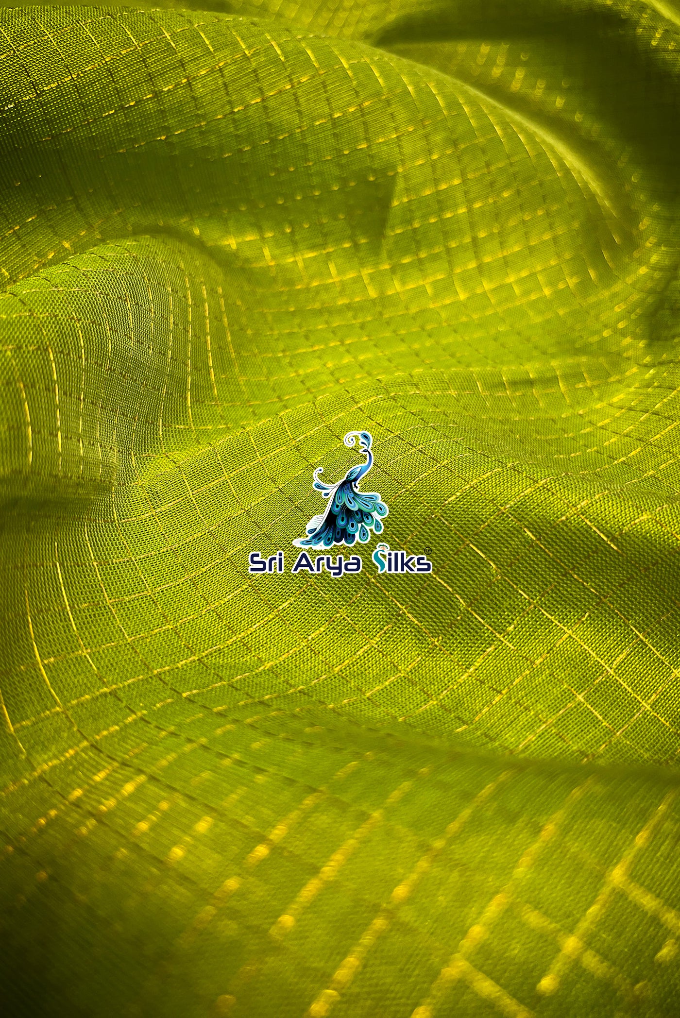 Light Green Korvai Silk Cotton Saree With Zari Checked Pattern