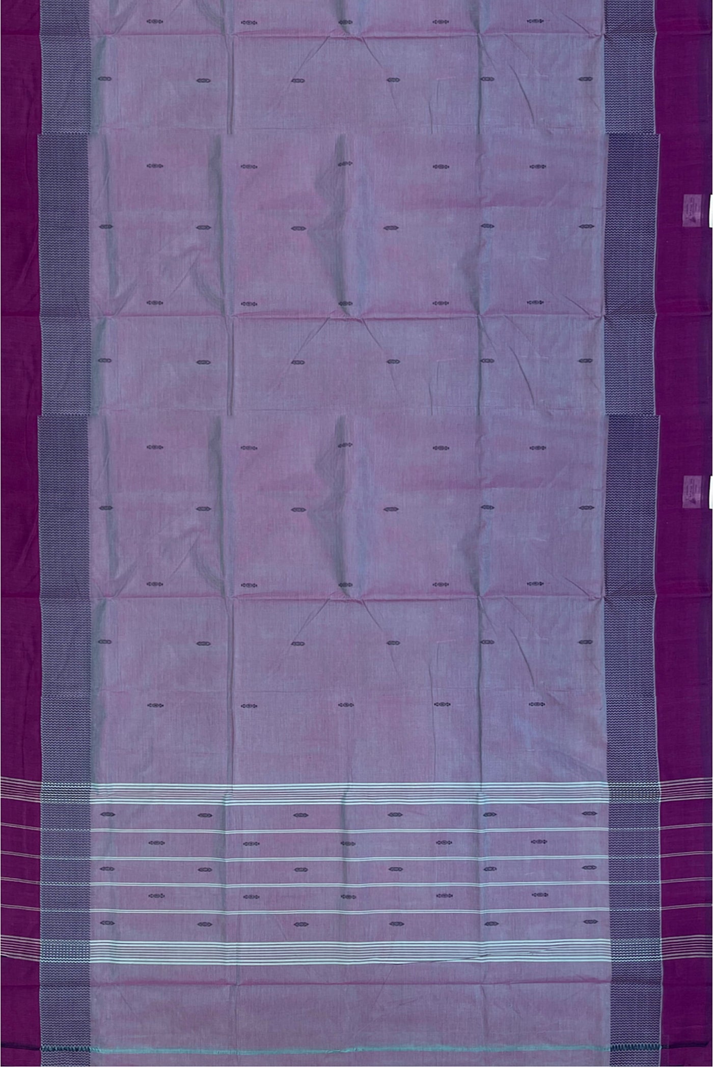 Dual Tone Grey Cotton Saree With Buttas Pattern