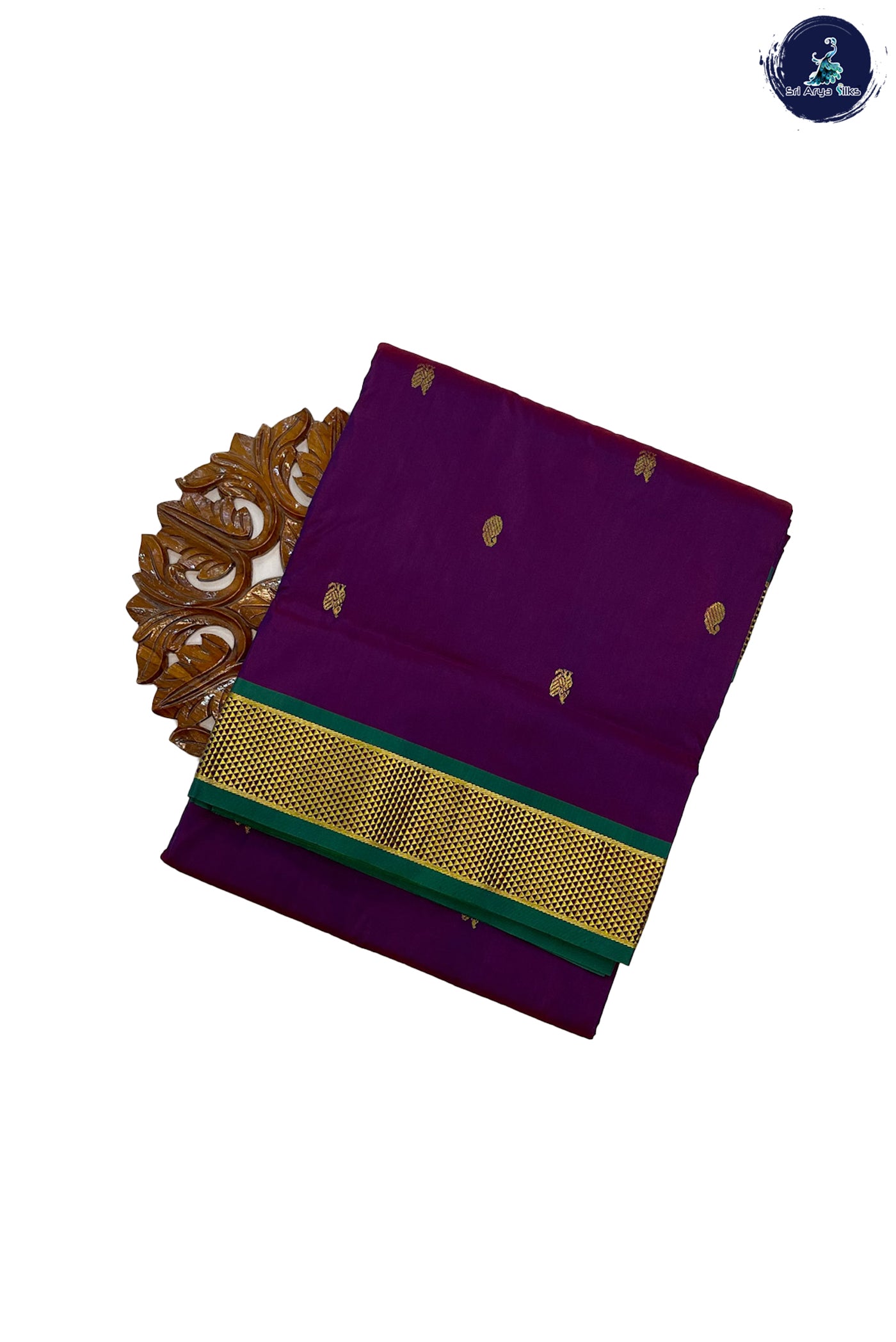Dual Tone Purple Madisar Semi Silk Saree With Zari Buttas Pattern