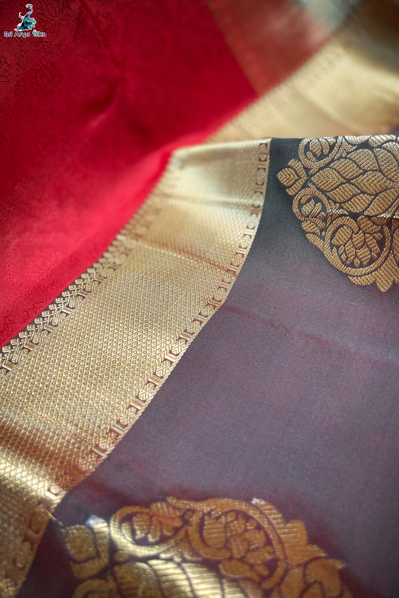 Chilli Red Embossed Silk Saree