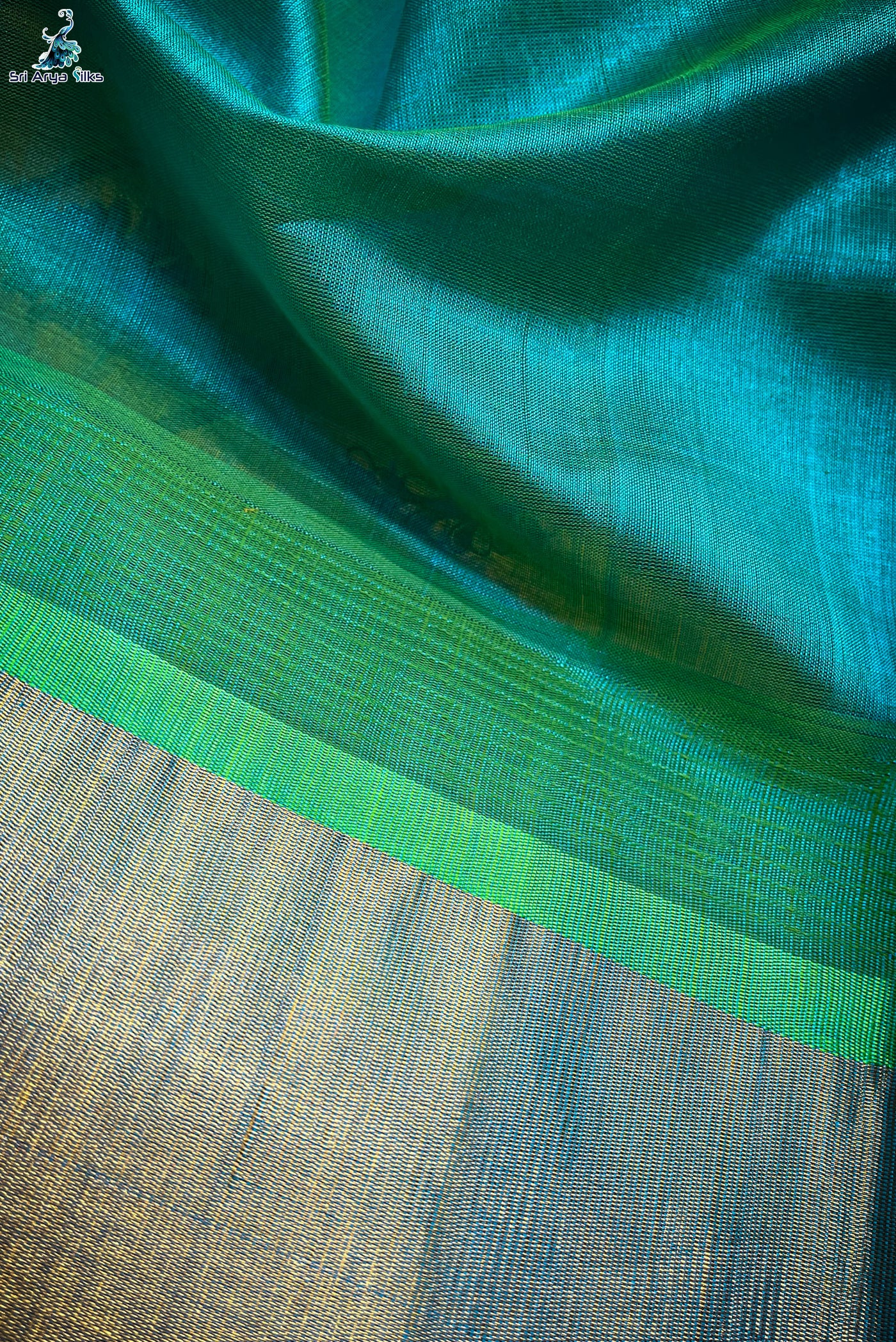 Mango Yellow Korvai Silk Cotton Saree With Kalamkari Pattern