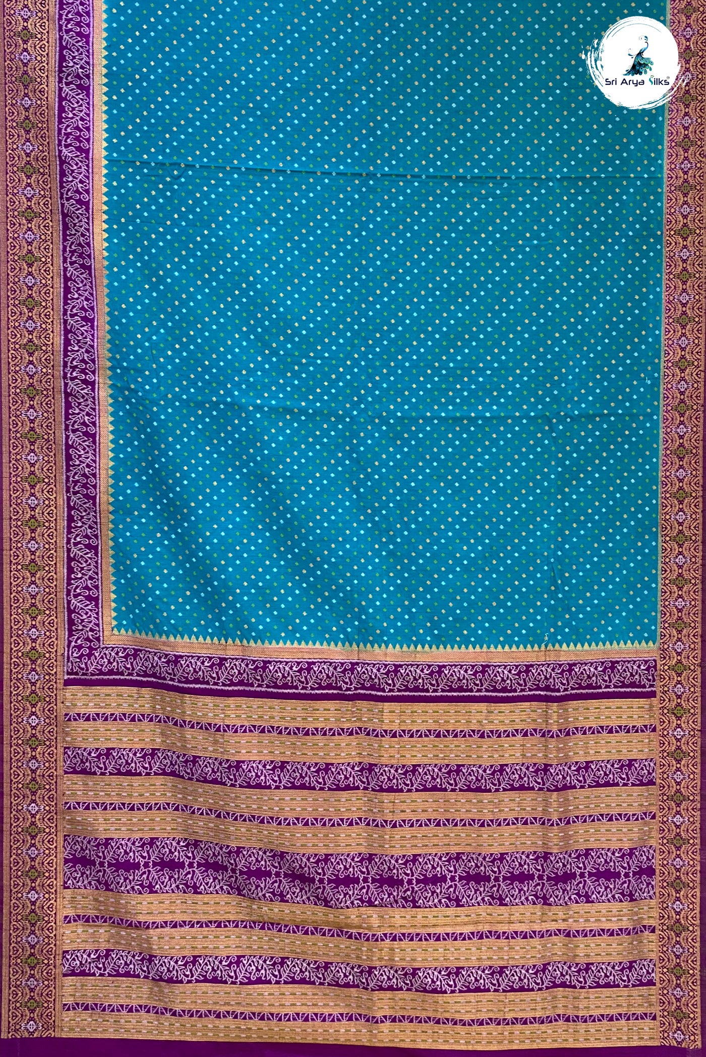 Light Blue Semi Banarasi Saree With Zari Buttas Pattern