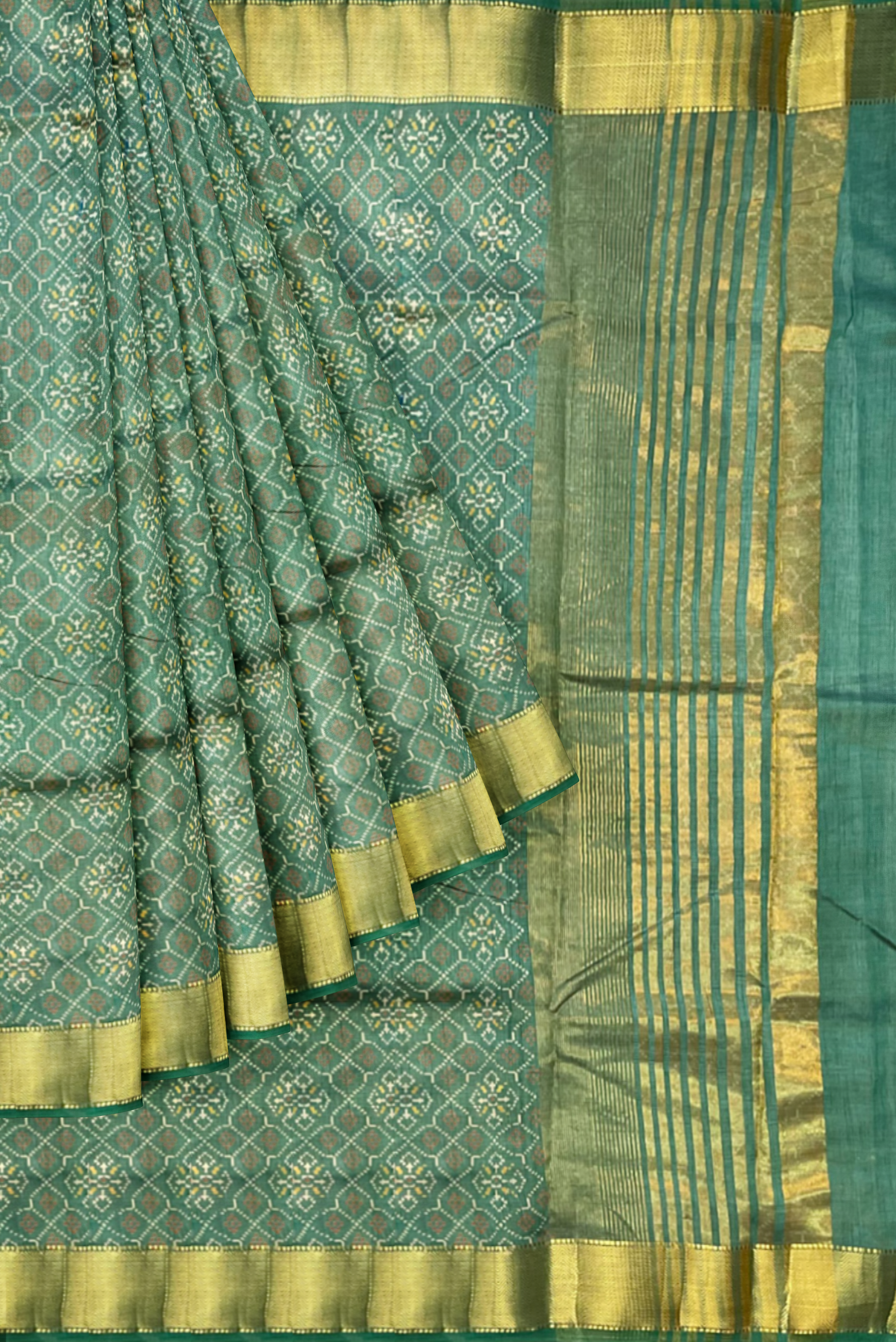 Pastel shade Office Wear Saree With Printed Pattern
