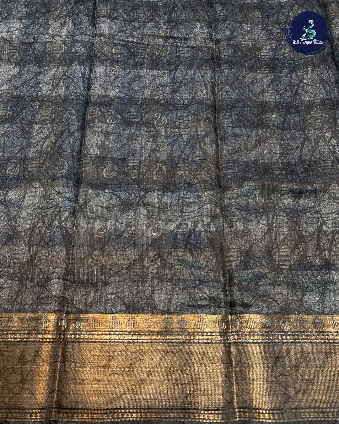Elephant Grey Semi Kota Chanderi Saree