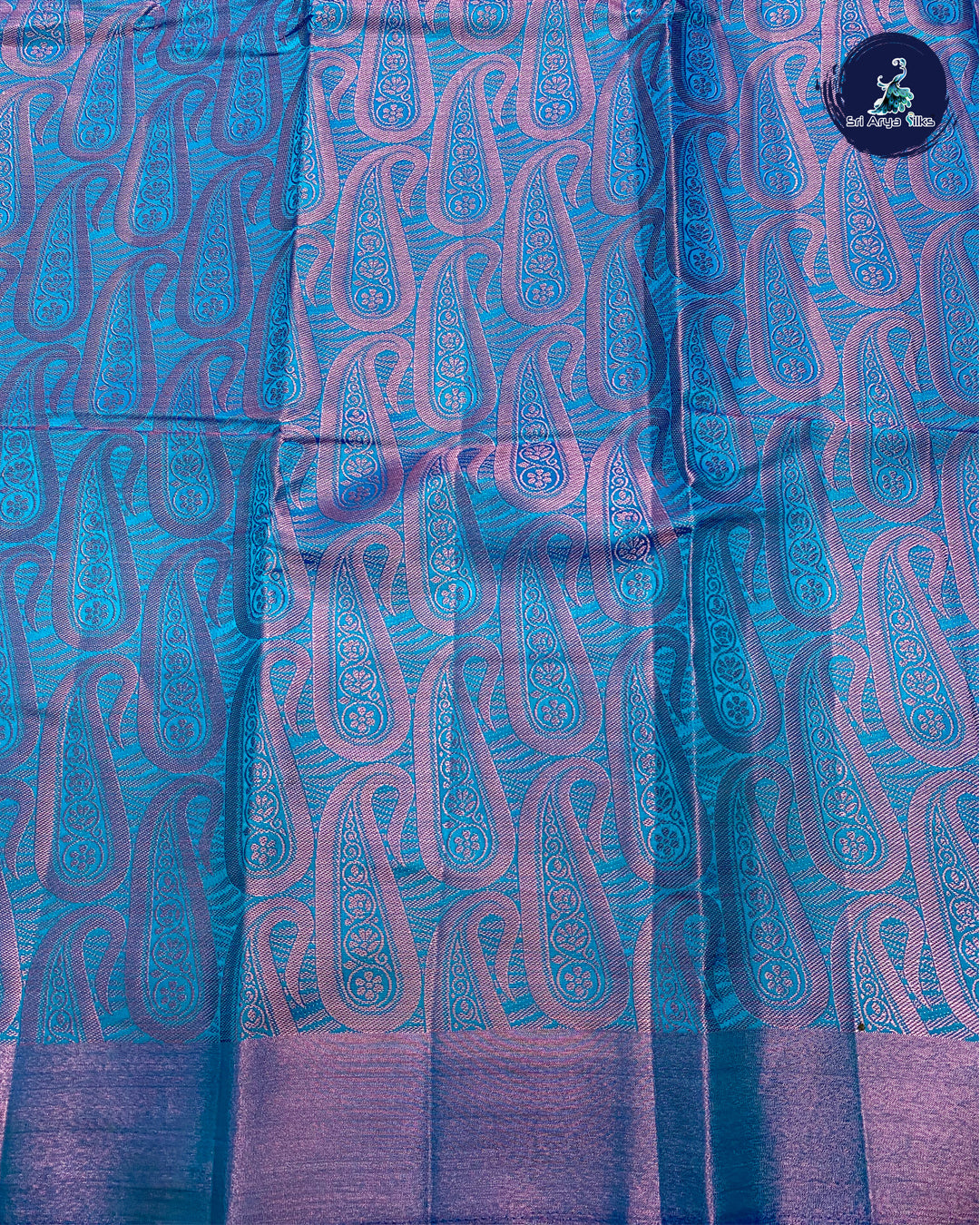 Blue and Pink Semi Tussar Saree